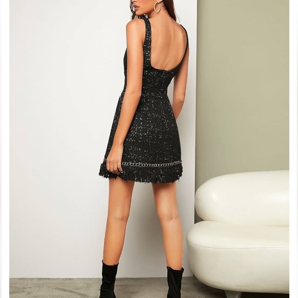 Raw Hem Tweed Dress - Picture 2 of 9